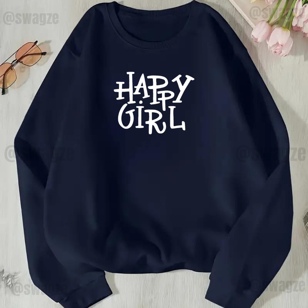 Fleece Sweatshirt ( happy girl )