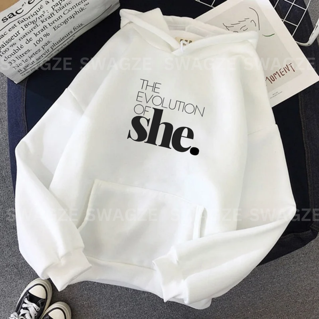 Fleece Hoodie ( the evolution of she )