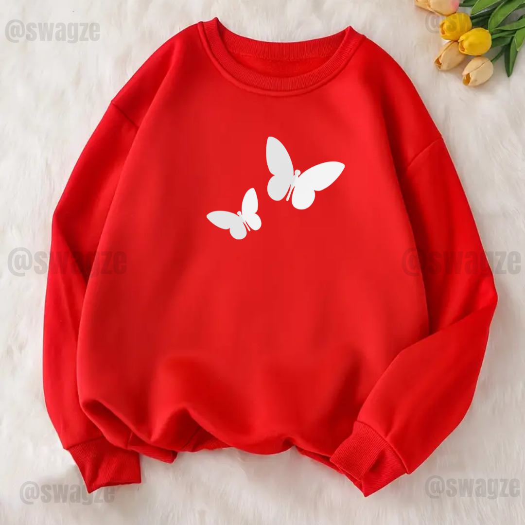 Fleece Sweatshirt ( butterflies )