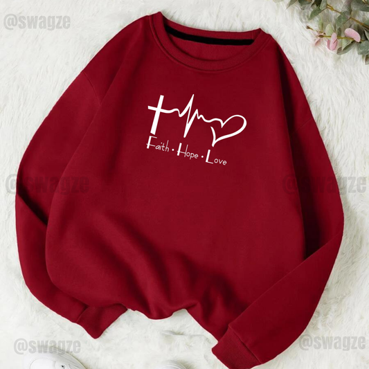 Fleece Sweatshirt ( faith love.. )