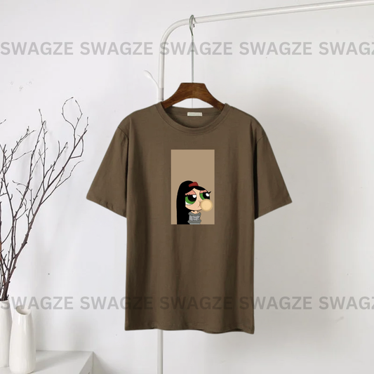 Brown powerfuff Tee