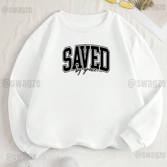 Fleece Sweatshirt ( saved by grace )
