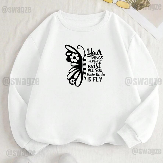 Fleece Sweatshirt ( butterfly wings )