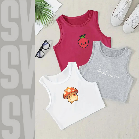 Tank Top Tee (strawberry,mushroom....)