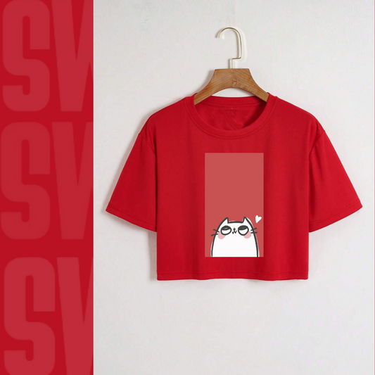 Cute Cat Crop Tee