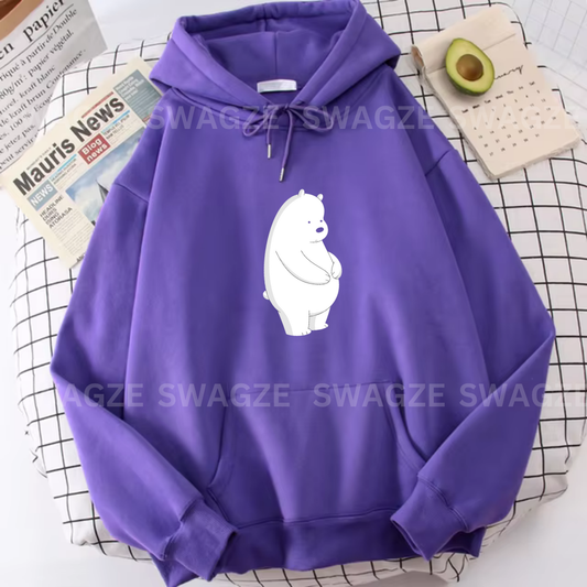Fleece Hoodie ( sad ice panda )