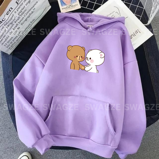 Fleece Hoodie ( cute bears )