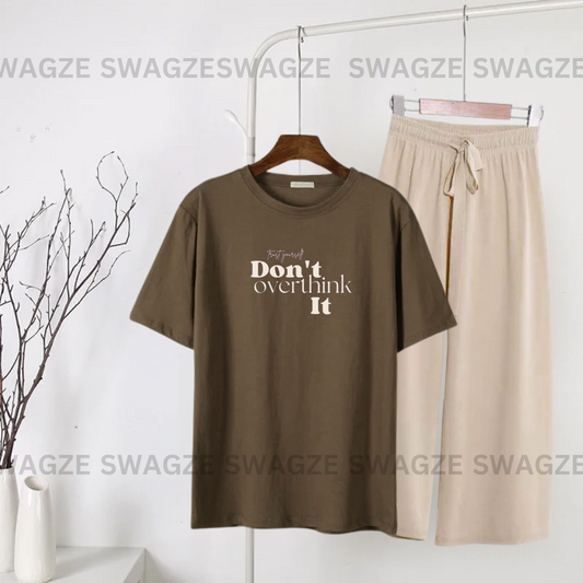 Casual Combo (don't overthink it) with beige flapper trouser