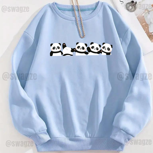 Fleece Sweatshirt ( cute pandas )