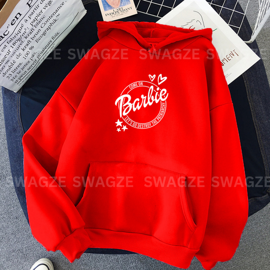 Fleece Hoodie ( barbie )
