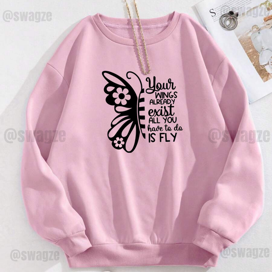 Fleece Sweatshirt ( fly wings )