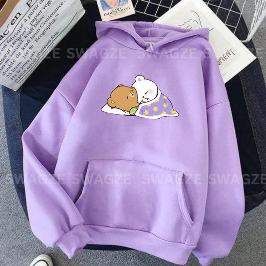 Fleece Hoodie ( sleeping bears )