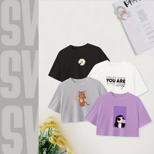 Crop Tee (flower, you are enough....)