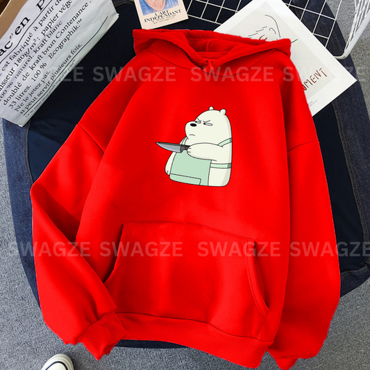 Fleece Hoodie ( angry ice panda )