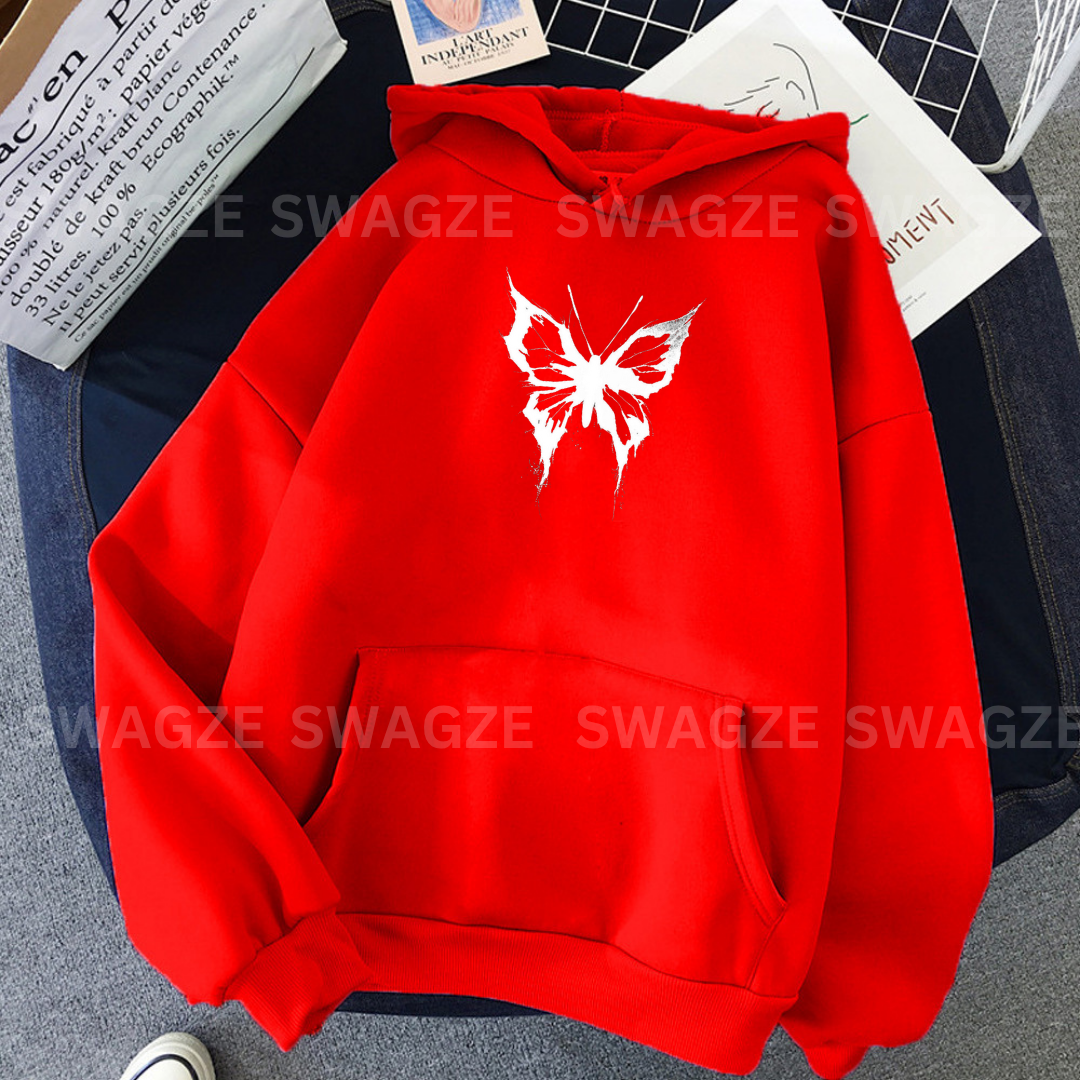 Fleece Hoodie ( butterfly )