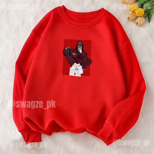 Fleece Sweatshirt ( alone girl )