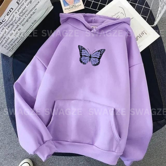 Fleece Hoodie ( butterfly )