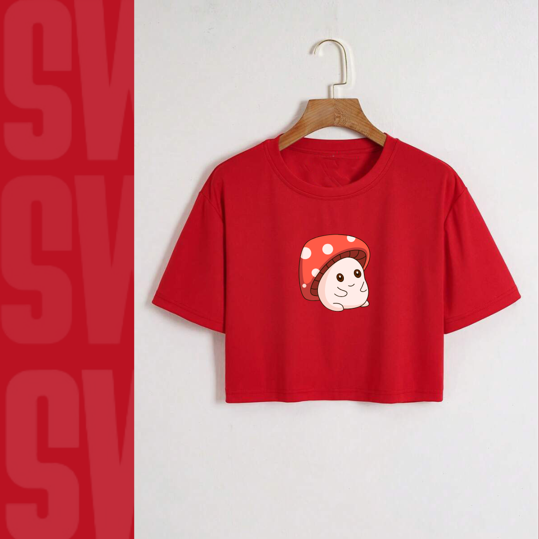 Cute mushroom Crop Tee
