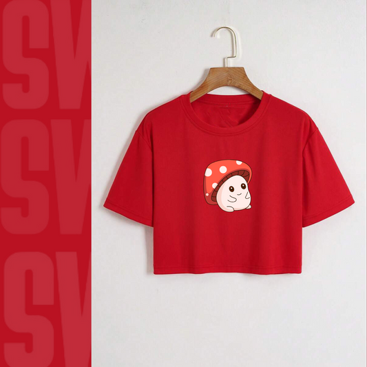 Cute mushroom Crop Tee