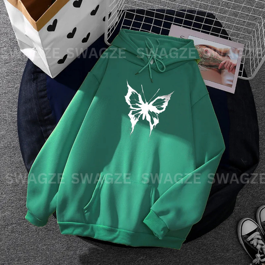Fleece Hoodie ( butterfly )