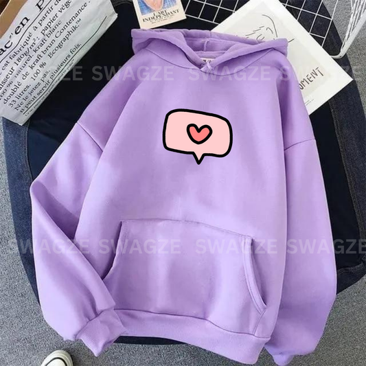 Fleece Hoodie ( envelop heart )