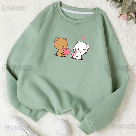 Fleece Sweatshirt ( cute loving bears )