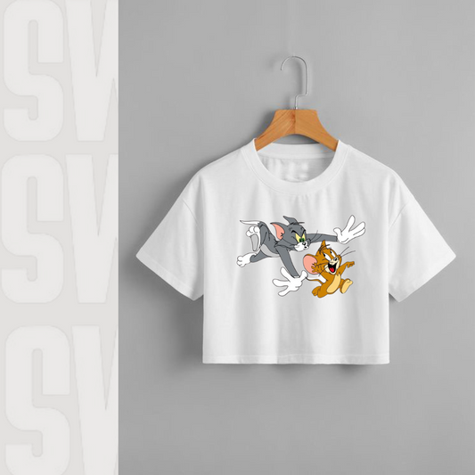 Tom & Jerry Crop Tee
