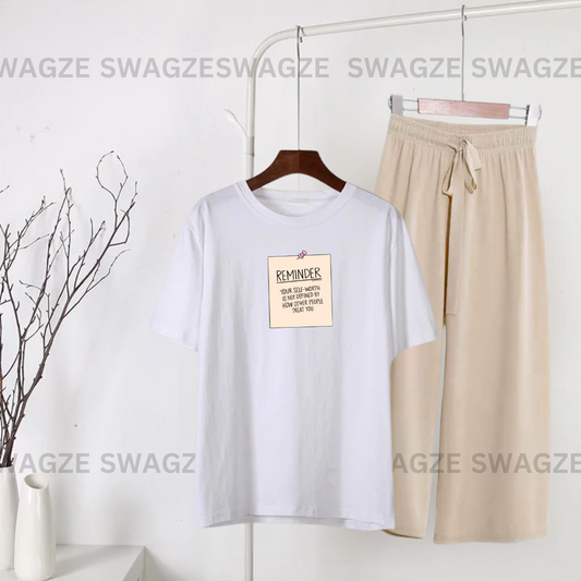Casual Combo (reminder) with beige flapper trouser