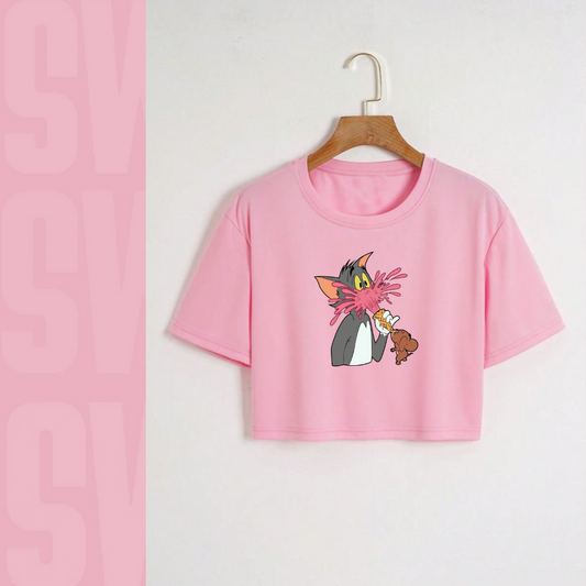 Tom & Jerry Crop Tee