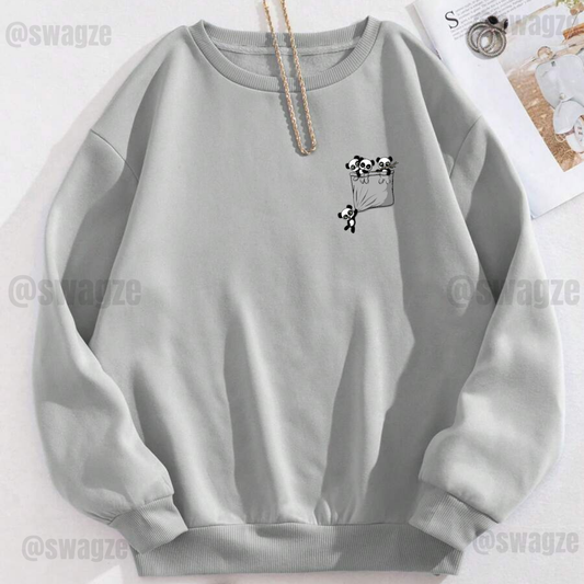 Fleece Sweatshirt ( hanging pandas )