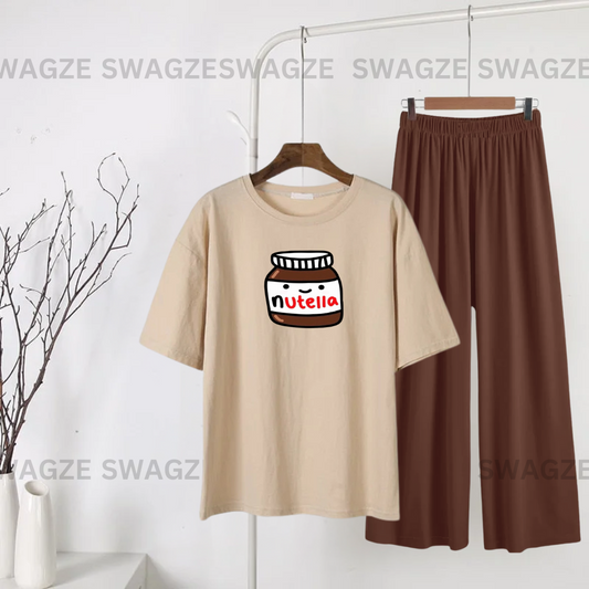 Casual Combo (nutella) with brown flapper trouser