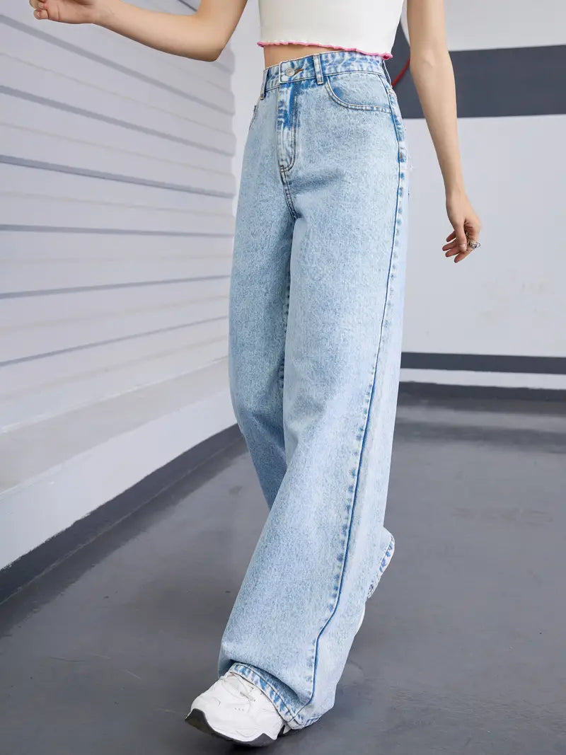 Wide leg Jeans (ICE BLUE)