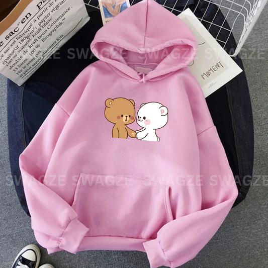 Fleece Hoodie ( cute bears )