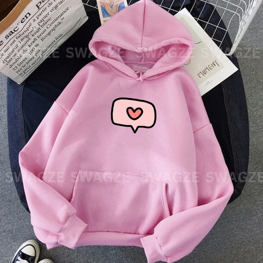 Fleece Hoodie ( envelop heart )