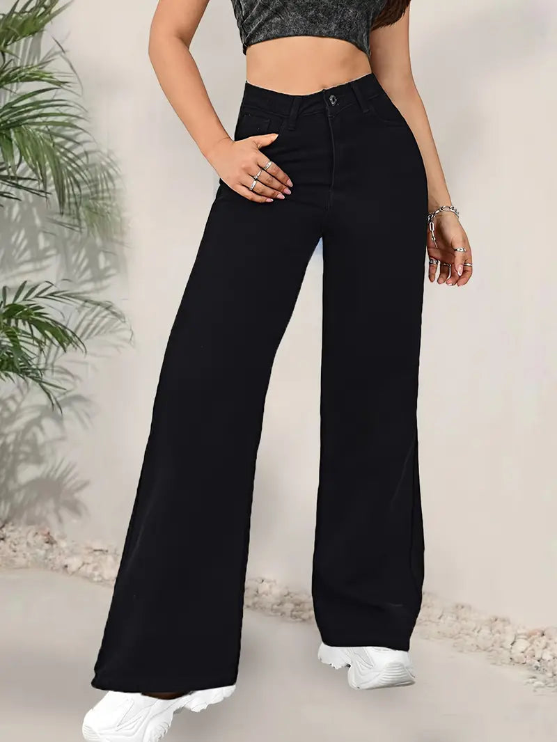 Wide leg Jeans (Black)