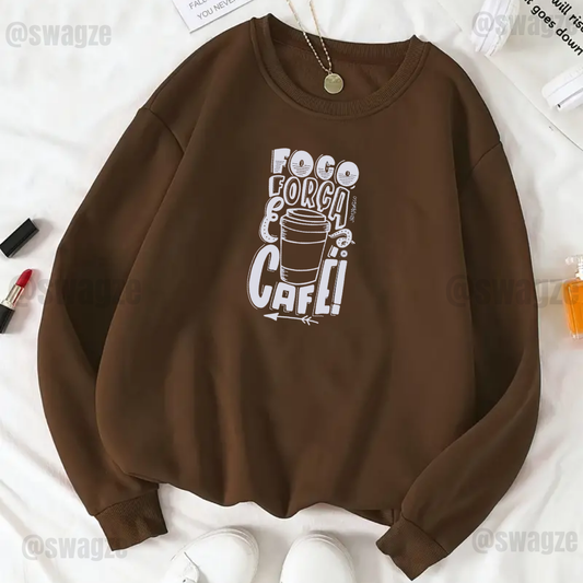 Fleece Sweatshirt ( coffee cafe )