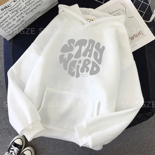 Fleece Hoodie ( stay weird )