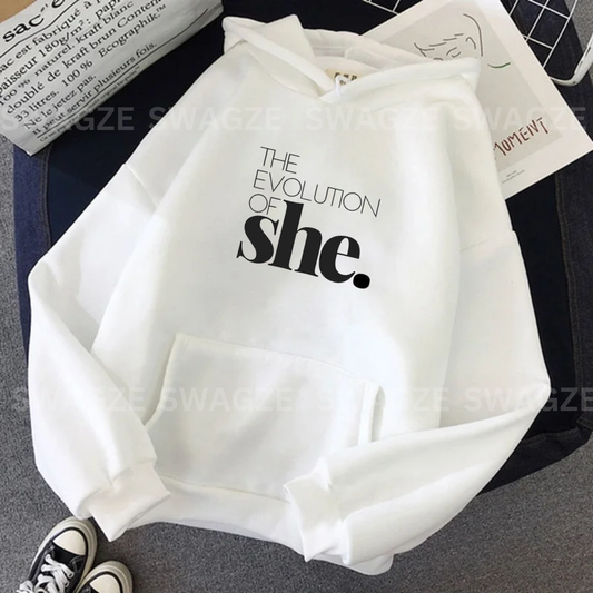 Fleece Hoodie ( the evolution of she )