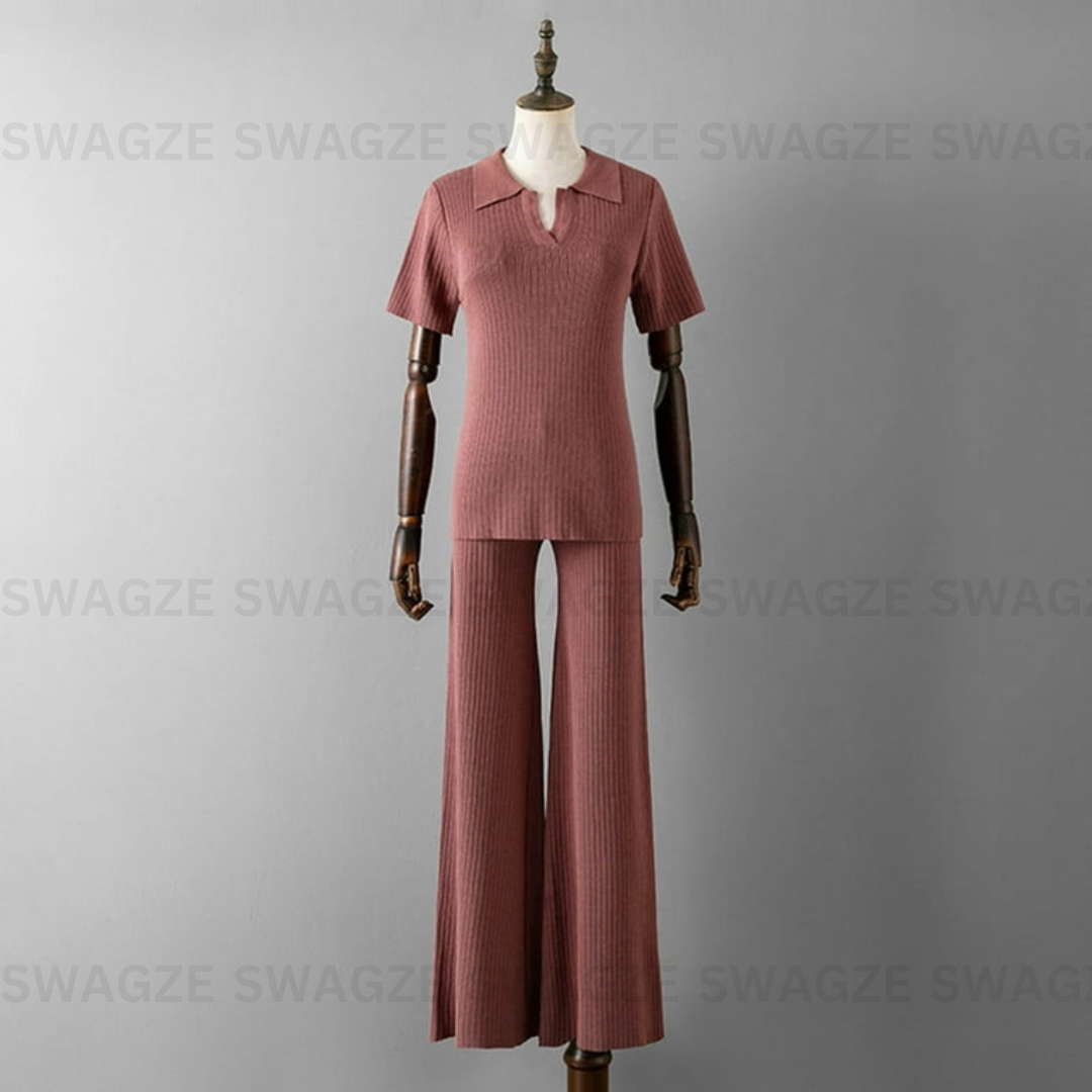 Rosewood Ribbed Co-Ord Set