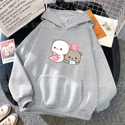 Fleece Hoodie ( cute couple bears )