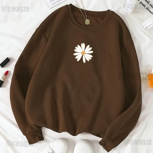 Fleece Sweatshirt ( flower )