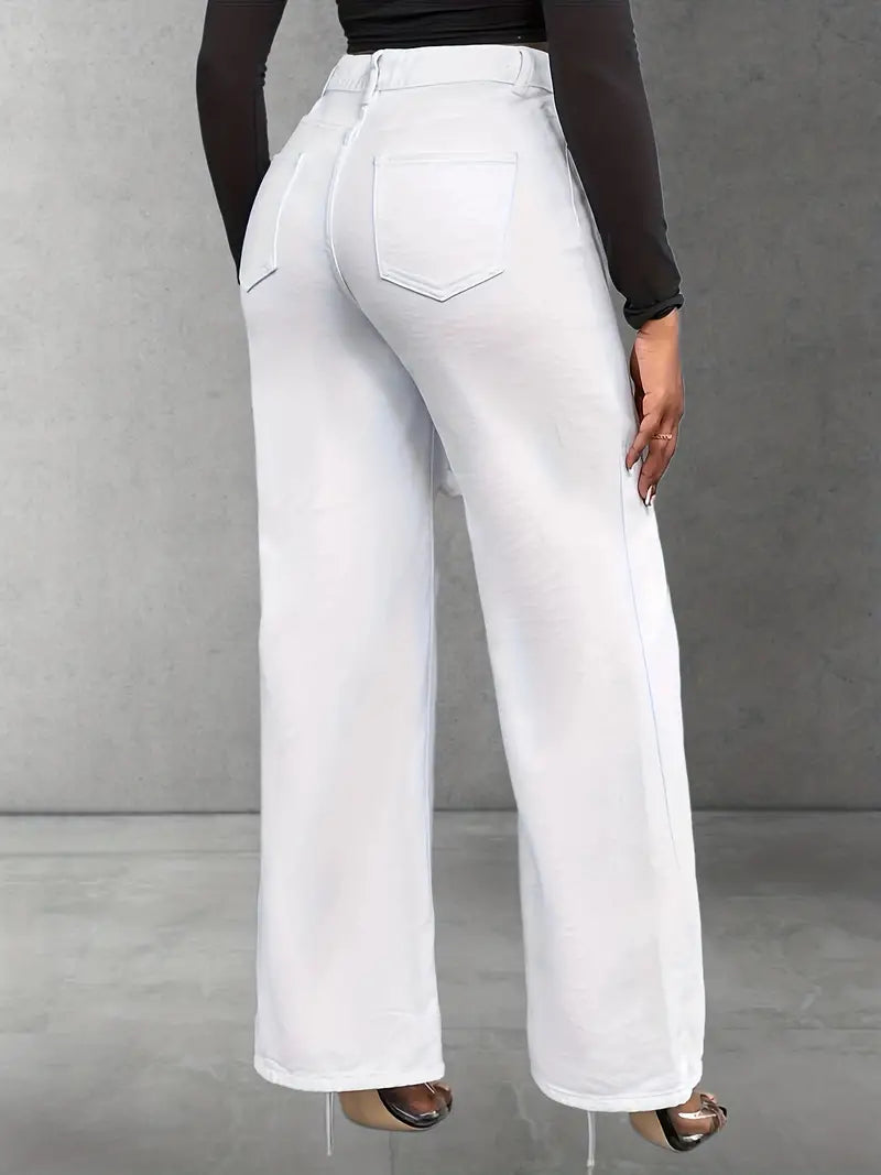 Wide leg Jeans (White)