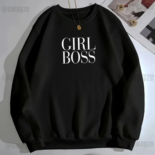 Fleece Sweatshirt ( girl boss )