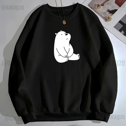 Fleece Sweatshirt ( ice panda ) black