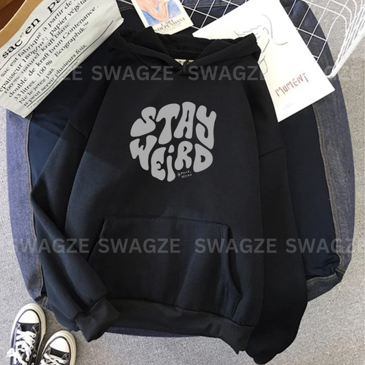 Fleece Hoodie ( stay weird )