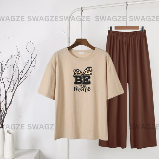 Casual Combo (be mine) with brown flapper trouser