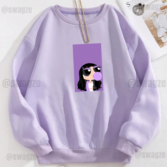 Fleece Sweatshirt ( powerpuff purple )