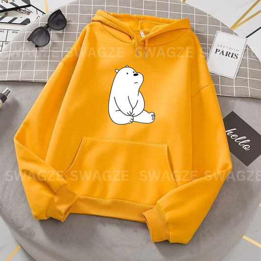 Fleece Hoodie ( ice panda ) yellow