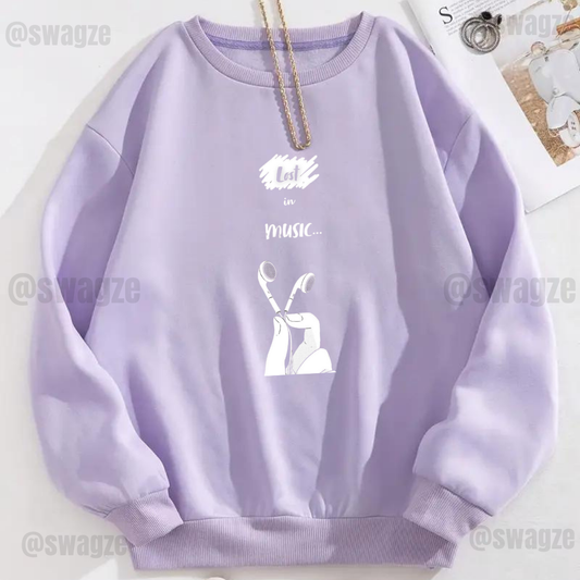 Fleece Sweatshirt ( lost in music )