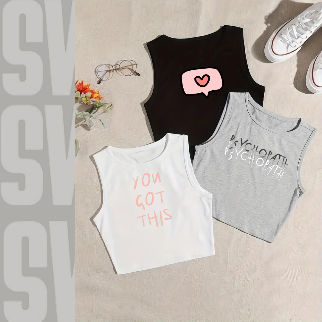 Tank Top Tee (envelop heart , psychopath....)